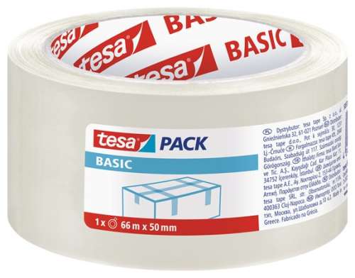 Baliaca páska TESA, 50 mm x 66 m, TESA &rdquo;Basic&rdquo;, transparentná