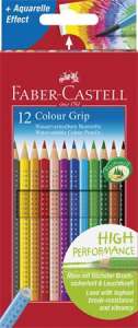 Faber-Castell Grip 2001 12 Farben Wasserlösliche Buntstifte - Farbstifte