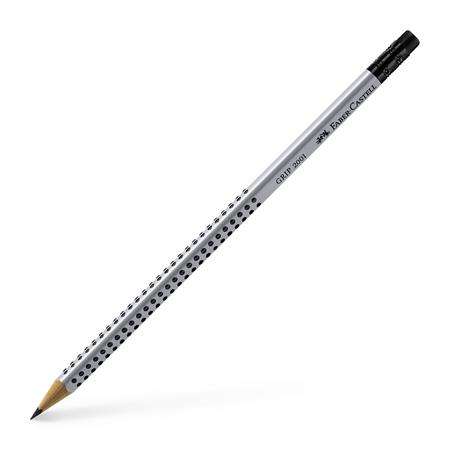 Faber-Castell Creion de grafit cu radieră, HB #grey
