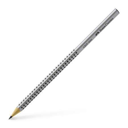 Faber-Castell Grip 2001 HB Graphite Pencil, triangular, silver