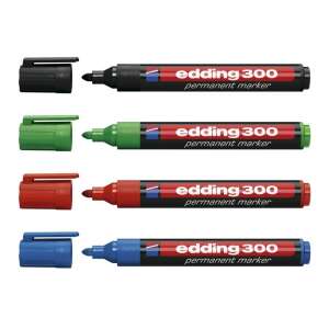 Edding 300 Permanent Markers - Black, Green, Red, Blue - Permanent marker