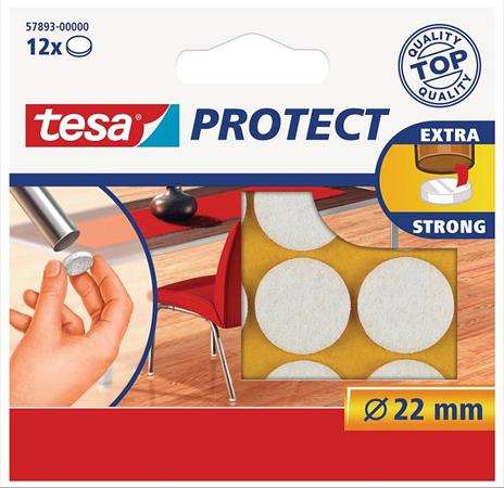 Discul de pâslă anti-zgârieturi TESA, 22 mm, TESA Protect, alb