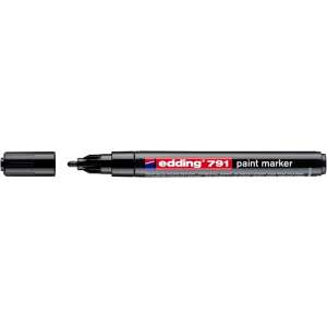 EDDING 791 paint marker, black, 1-2 mm, permanent, for glass, porcelain, metal, plastic - Lacquer marker