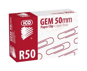 ICO GEM 50mm Paper Clip, copper finish, 100 pieces - Paperclip