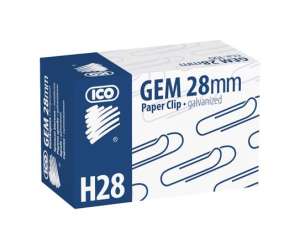 ICO GEM 28mm Paper Clip, 100 pack, galvanized, H28 - Office accessory