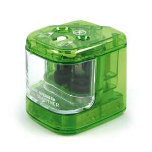 ICO Electric Pencil Sharpener, green, battery operated - Office accessory
