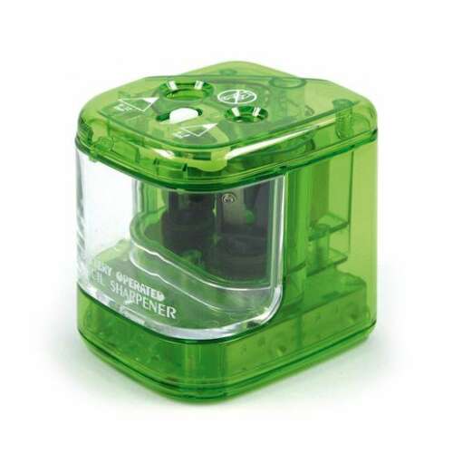 ICO Electric Pencil Sharpener, green, battery operated
