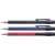 PENAC RB-085M 0.5 mechanical pencil, black, blue, and red barrel, made in Japan