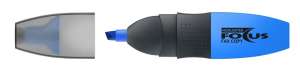 ICO Focus highlighter, blue, angled view, showing the cap and the highlighter - ICO