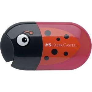 Faber-Castell Canistră cu două orificii cu radieră și ascuțitoare - Ladybird #black-red 31538286 Ascuțițoare