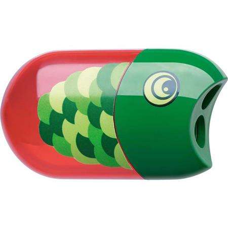 FABER-CASTELL double hole pencil sharpener with built-in eraser, fish design