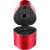 Faber-Castell Grip 2001 Trio pencil sharpener, red, open, showing the three holes