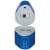 Faber-Castell Grip 2001 Trio pencil sharpener, blue, open, showing the three holes