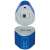 Faber-Castell Grip 2001 Trio pencil sharpener, blue, open, showing the three holes