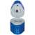Faber-Castell Grip 2001 Trio pencil sharpener, blue, open, showing the three holes