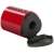 FABER-CASTELL Grip 2001 mini pencil sharpener with a red body and black lid, open, showing the sharpening mechanism