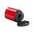 FABER-CASTELL Grip 2001 mini pencil sharpener with a red body and black lid, open, showing the sharpening mechanism