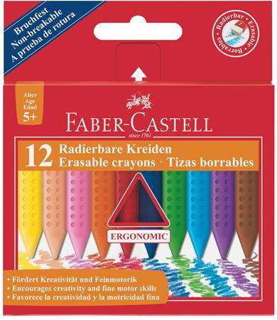 Faber-Castell Wachsmalstifte, dreieckig, FABER-CASTELL &rdquo;Grip&rdquo; 12 unterschiedliche Farben