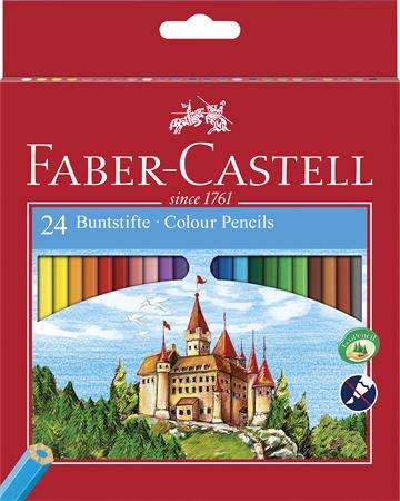 Creioane colorate Faber-Castell Classic, 24 culori diferite, set de 24
