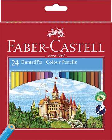 FABER-CASTELL Buntstiftset, sechseckig, FABER-CASTELL "Classic", 24 verschiedene Farben