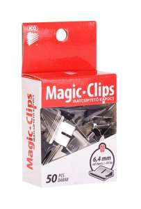 ICO Magic Clips binder clips, 6.4 mm, 50 pack - Binder clip