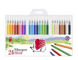 Set de markere ICO, 24 culori, 1 mm, cerneală pe bază de apă, pentru desen, colorat și scris - Pixuri