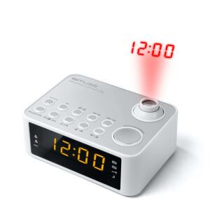 MUSE M-178PW white projection clock radio projecting time - Interior design