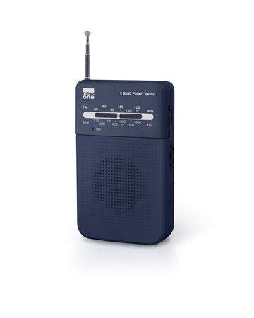 NEW ONE R206 pocket radio, dark blue, AM/FM tuner, telescopic antenna, headphone jack