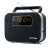 MUSE M-081R tragbares Radio mit digitaler Uhr und Wecker, schwarz