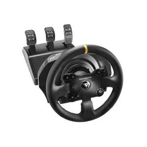 Thrustmaster TX Racing Wheel Leather Edition, kierownica wyścigowa Xbox One/Xbox Series/PC i pedały, czarna z żółtym paskiem - Thrustmaster