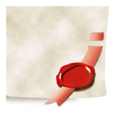 SIGEL preprinted paper, A4 size, with wax seal and ribbon