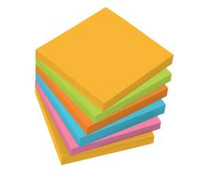 SIGEL Haftnotizblock, 75x75 mm, 100 Blatt, 6 Farben, SIGEL, gemischte Farben 31539019 Notizblöcke