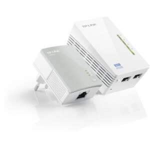 TP-Link TL-WPA4220KIT 300Mbps AV500 WiFi Powerline Extender KIT, két fehér eszköz ethernet portokkal - Jelerősítő