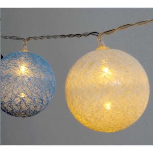 Iris USB LED Sphere String Light 5m - tmavomodrá/svetlomodrá/biela