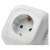 Emos P04219GU 4 socket 1.9 meter 1.5mm2 switch USB white extension cord close-up of socket