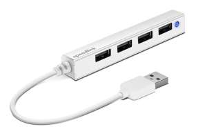 SPEEDLINK USB hub, 4 ports, USB 2.0, SPEEDLINK "Snappy Slim" white