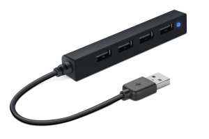 Hub USB Speedlink SNAPPY SLIM, 4 porturi, USB 2.0, pasiv, negru (SL-140000-BK) (SL-140000-BK)