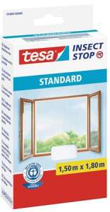 TESA Szúnyogháló, ablakra, tépőzáras, 1,5 x 1,8 m, TESA, fehér 31540034 