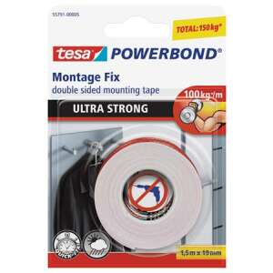 TESA Powerbond Montage Fix dvostrana montažna traka, ultra jaka, 19 mm x 1,5 m - Ljepilo