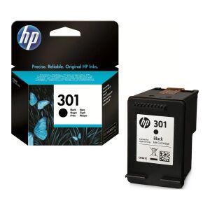 HP 301 Black Ink Cartridge and Retail Box - HP