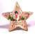 Vianočná dekorácia z dreva v tvare hviezdy s motívom snehuliaka a teplými bielymi LED svetlami