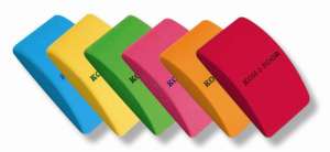 KOH-I-NOOR Curved Erasers, Assorted Colors, Pack of 6 - Office accessory