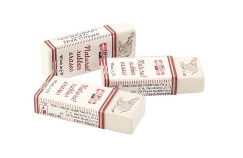 KOH-I-NOOR Natural Rubber Eraser, 3 pack, made in EU