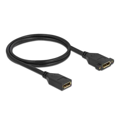 Delock 87100 1m DisplayPort 1.2 4K 60Hz kábel panelrögzítéses csatlakozóval