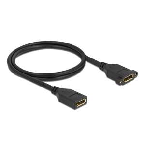 Delock 87100 1m DisplayPort 1.2 4K 60Hz cable with panel mounting connector - DisplayPort