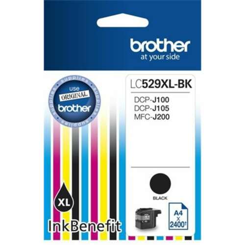 Cartuș de cerneală BROTHER LC529XLB pentru imprimanta DCP-J100, J105, BROTHER, negru, 2400 de pagini 78799930