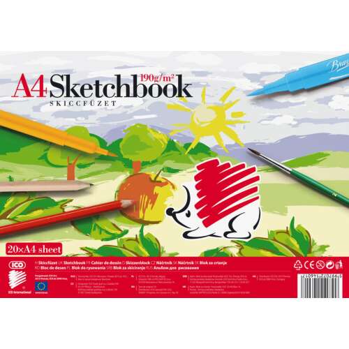 ICO Sketchbook, A4, 20 sheets, 190 g/m2, drawing paper, sketchbook, art supplies