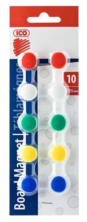 ICO Mágneskorong, 15 mm, 10 db, ICO "JY-15", 5 szín