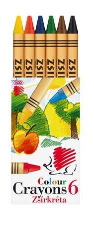 ICO Colour Crayons Zsírkréta 6er Pack Buntstift, sortierte Farben