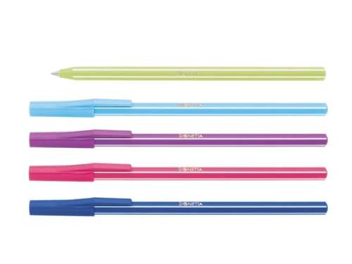 Assortment of ICO Signetta Mix ballpoint pens, 0.7 mm, blue ink, assorted colors